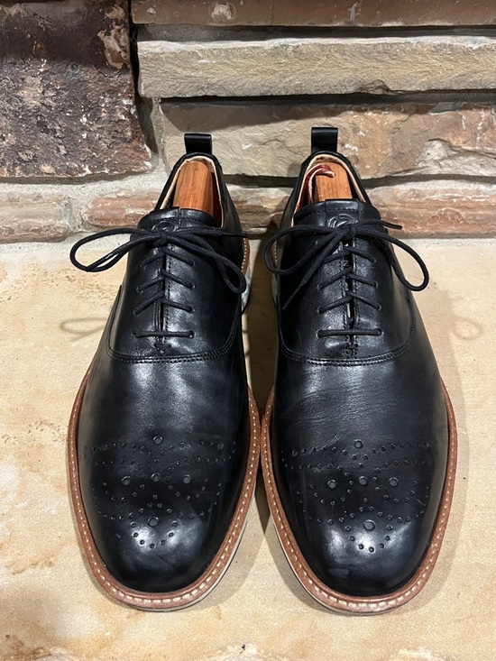 Ecco ST.1 Hybrid Black Leather Wingtip Oxford Shoes main image 12